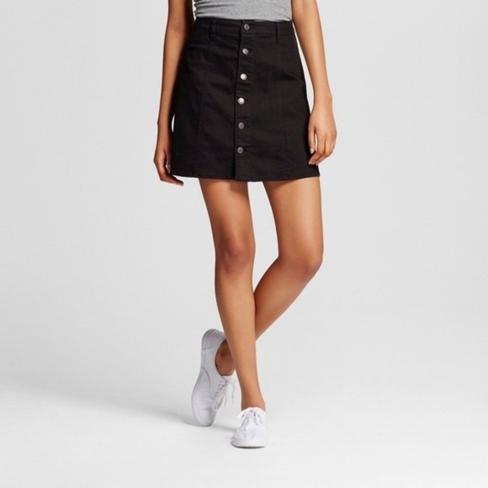 Mossimo Supply Co Black Denim Mini Skirt